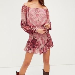 Free People Seven Wonders Mini Dress Dusty Rose
